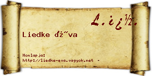 Liedke Éva névjegykártya